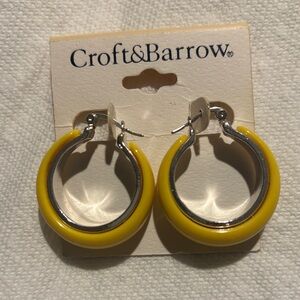 Croft & Barrow Yellow Hoop Earrings